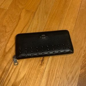 Authentic Coach Black Leather Folio Wallet